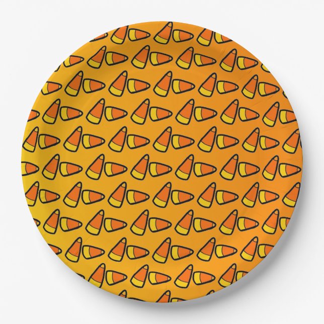  Candy Corn Halloween Party  Paper Plate (Front)