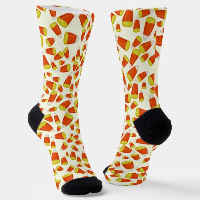 Candy Corn Halloween  Socks (Angled)