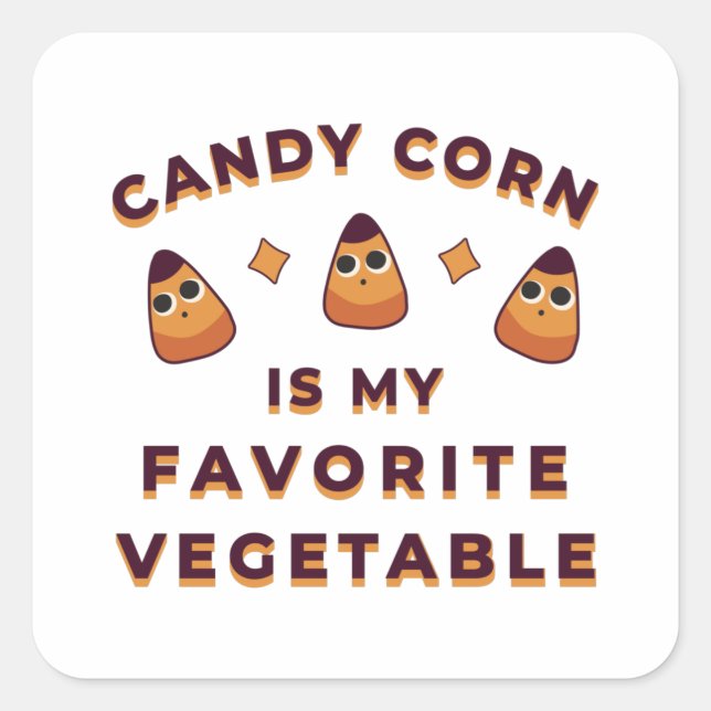Candy Corn Halloween Square Sticker (Front)