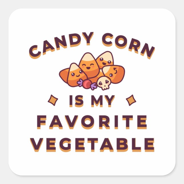 Candy Corn Halloween Square Sticker (Front)
