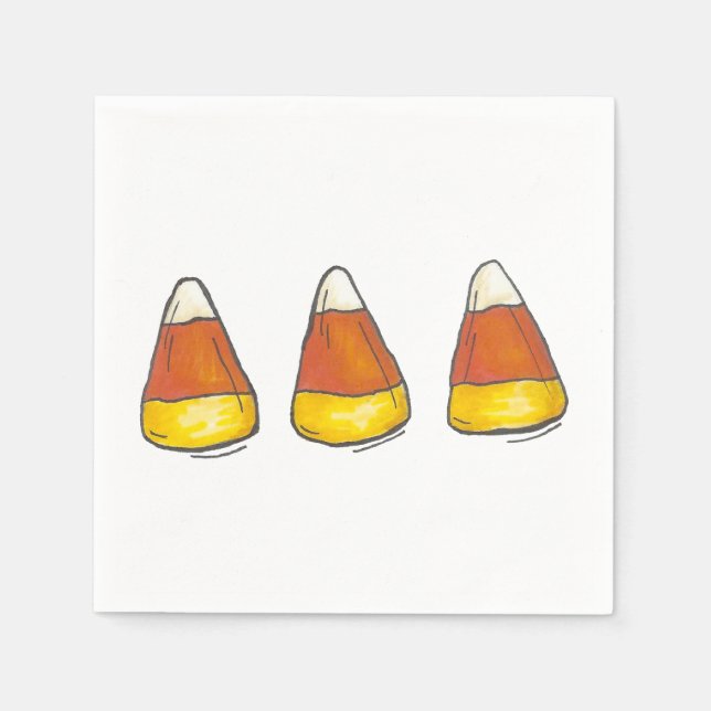 Candy Corn Halloween Thanksgiving Trick or Treat Napkin (Front)