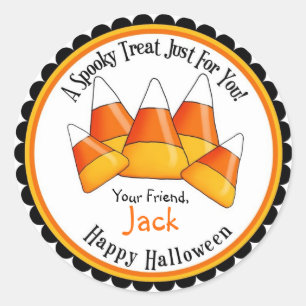Candy Corn Halloween Treat Stickers