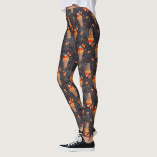 Candy corn ice cream cones leggings