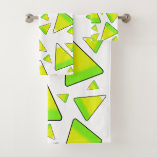 Candy Corn in Green & Yellow Bath Towel Set