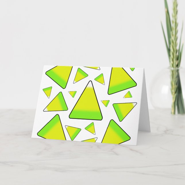 Candy Corn in Green & Yellow Holiday Card (Front)