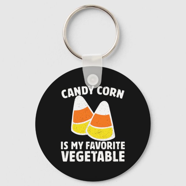 Candy Corn Is My Favourite Vegetable Tee Retro Hal Keychain (Front)