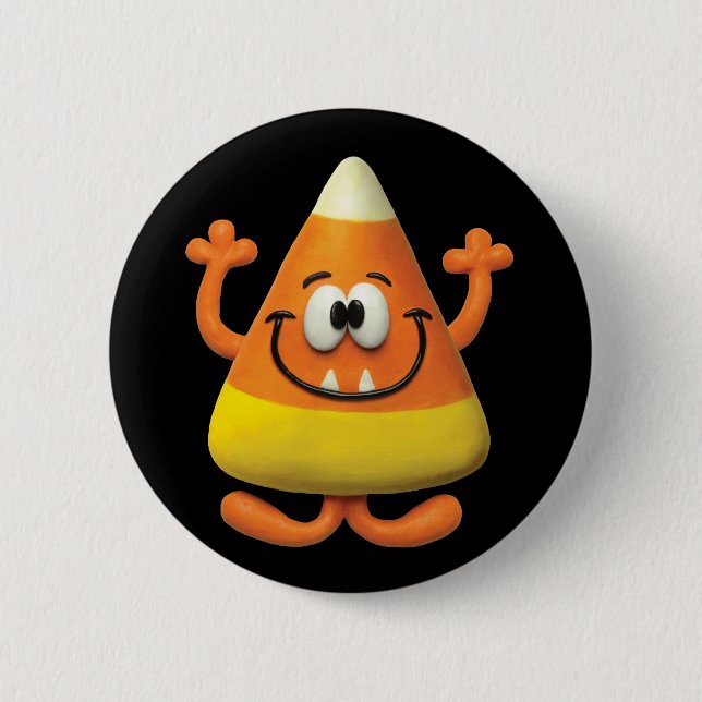 Candy Corn Monster 2 Inch Round Button (Front)