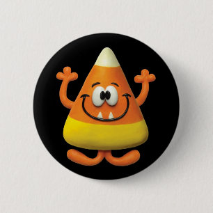 Candy Corn Monster 2 Inch Round Button