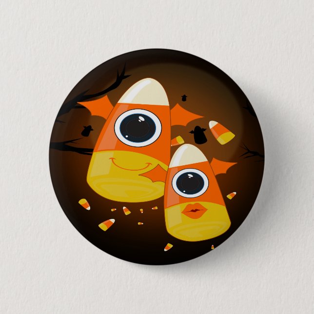 Candy Corn Monsters 2 Inch Round Button (Front)