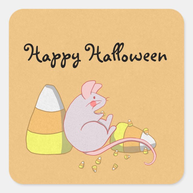 Candy Corn Mouse Square Sticker (Front)