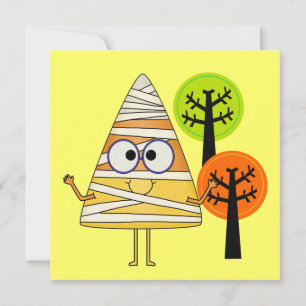 Candy Corn Mummy Halloween Card