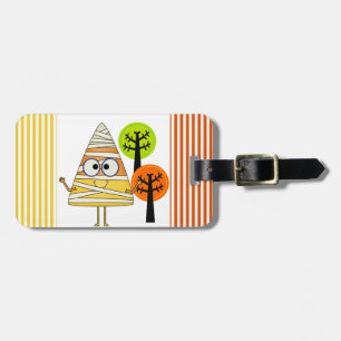 Candy Corn Mummy Halloween Luggage Tag