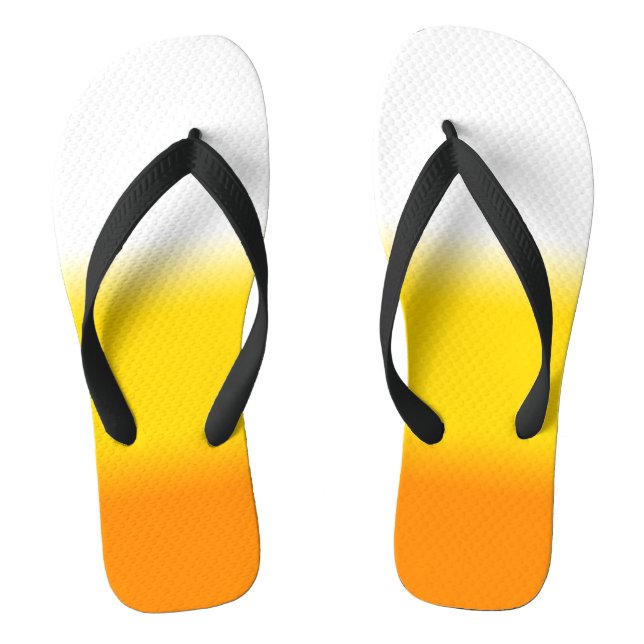 Candy Corn Ombre Halloween Flip Flops (Footbed)