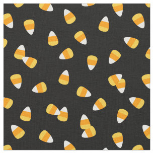 Candy Corn on Black Fabric