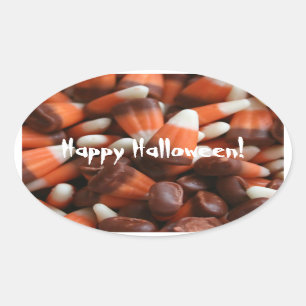 Candy Corn Oval Sticker