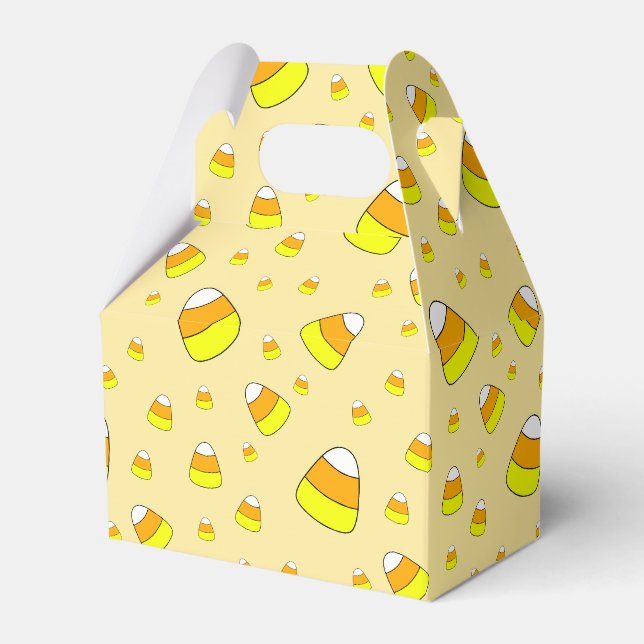 Candy Corn Pattern Halloween  Favor Box (Front Side)