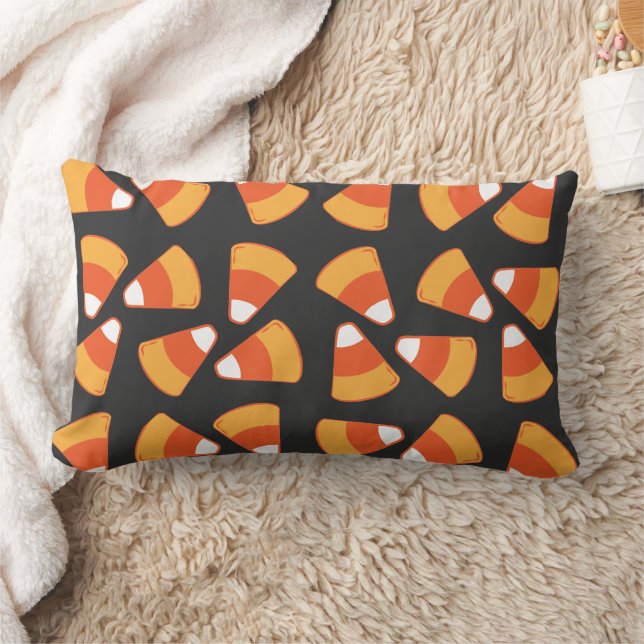 Candy Corn Pattern Lumbar Pillow (Blanket)
