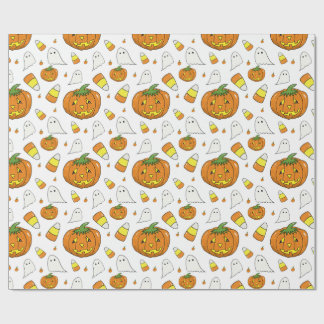 Candy Corn Pattern Wrapping Paper