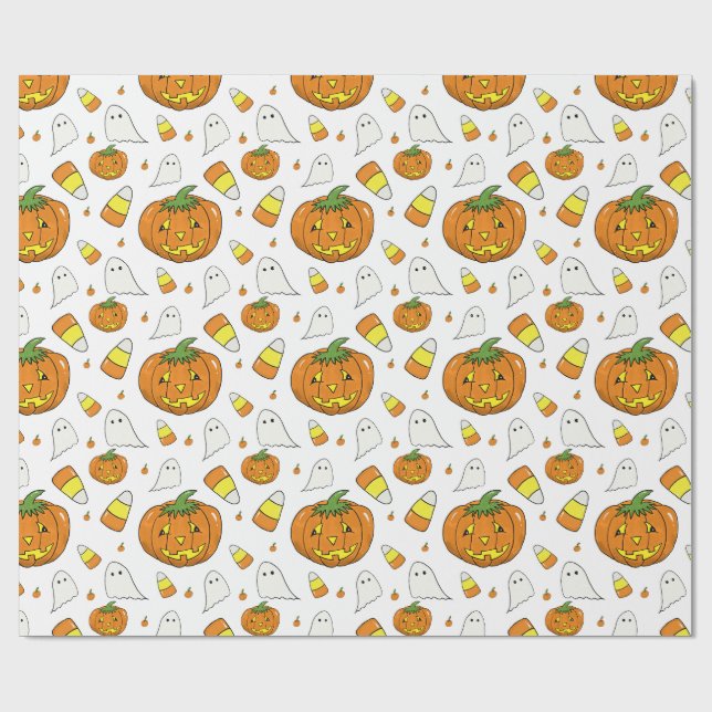 Candy Corn Pattern Wrapping Paper (Flat)