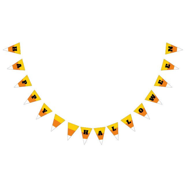 Candy Corn Piece Happy Halloween Bunting Flags (All)