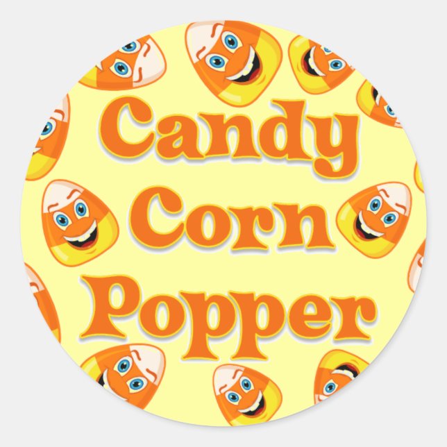 Candy Corn Popper Classic Round Sticker (Front)