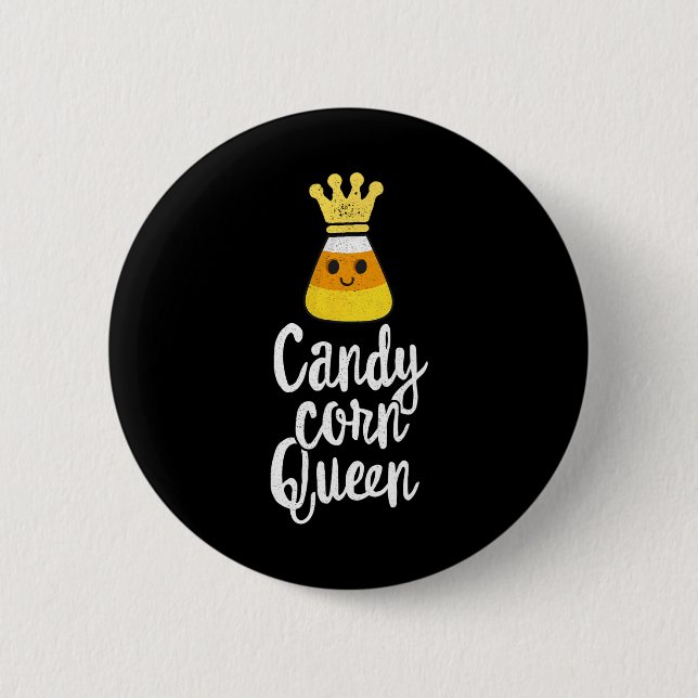 Candy Corn Queen Cute Halloween  Kawaii Crown  2 Inch Round Button (Front)