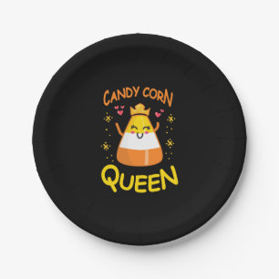 Candy Corn Queen Cute Halloween Kawaii Crown Paper Plate
