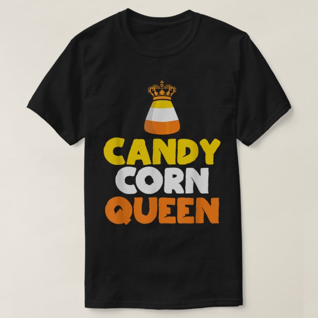 Candy Corn Queen Funny Candy Halloween Costume  T-Shirt (Design Front)