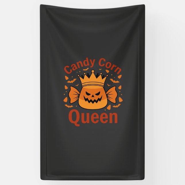 Candy Corn Queen Halloween Crown Bats_1 Banner (Vertical)