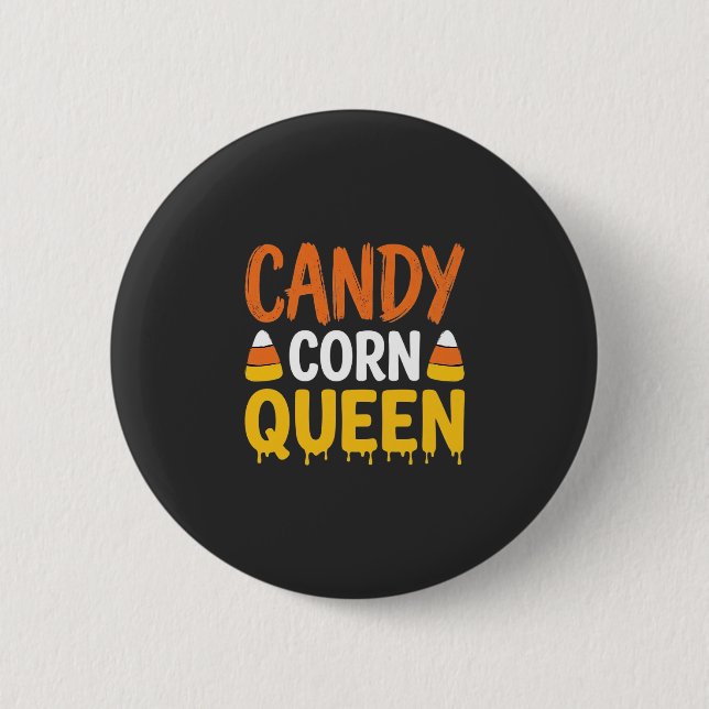 Candy Corn Queen Halloween Graphic_1 2 Inch Round Button (Front)