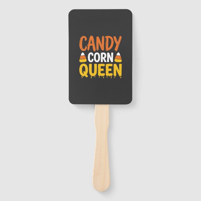 Candy Corn Queen Halloween Graphic_1 Hand Fan (Front)