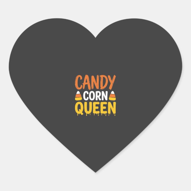 Candy Corn Queen Halloween Graphic_1 Heart Sticker (Front)