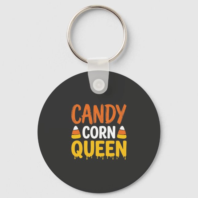 Candy Corn Queen Halloween Graphic_1 Keychain (Front)