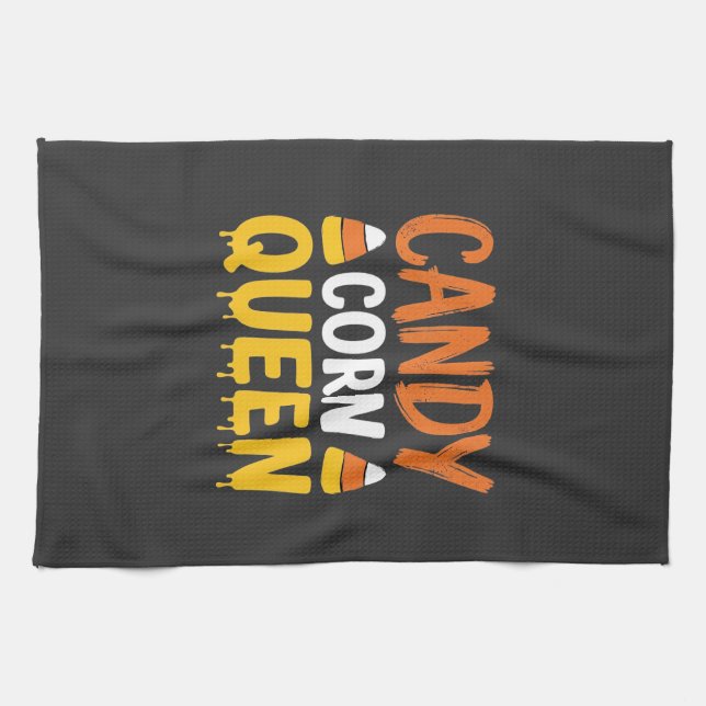 Candy Corn Queen Halloween Graphic_1 Kitchen Towel (Horizontal)