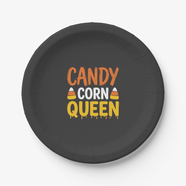 Candy Corn Queen Halloween Graphic_1 Paper Plate (Front)