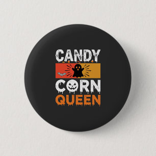 Candy Corn Queen Halloween SVG Design 2 Inch Round Button