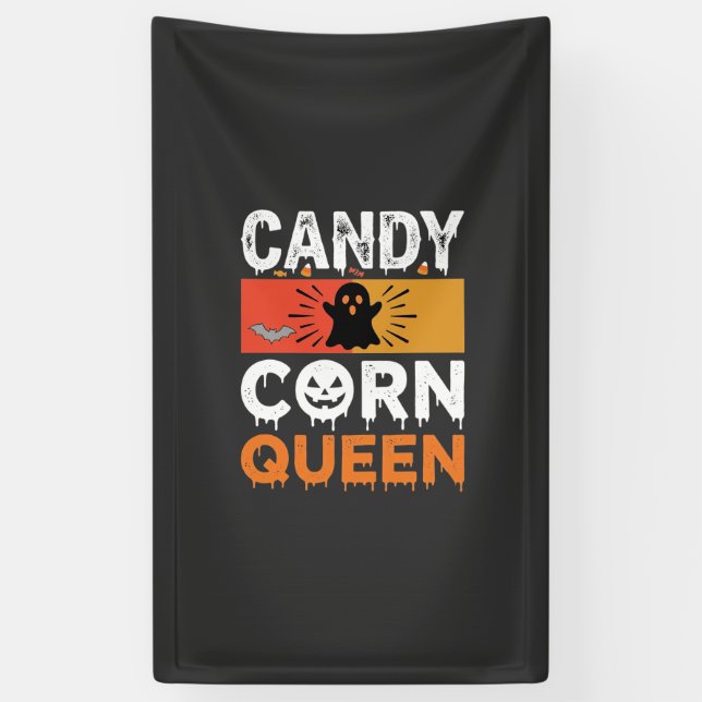 Candy Corn Queen Halloween SVG Design Banner (Vertical)