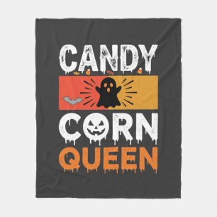 Candy Corn Queen Halloween SVG Design Fleece Blanket