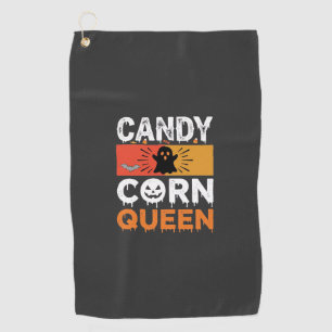 Candy Corn Queen Halloween SVG Design Golf Towel