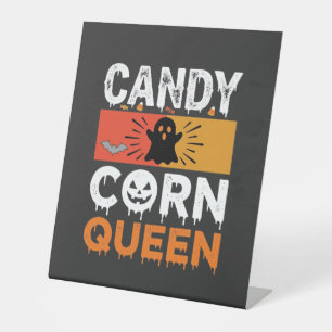 Candy Corn Queen Halloween SVG Design Pedestal Sign