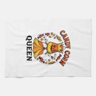 Candy Corn Queen Vintage Halloween Candy Shirt Art Kitchen Towel