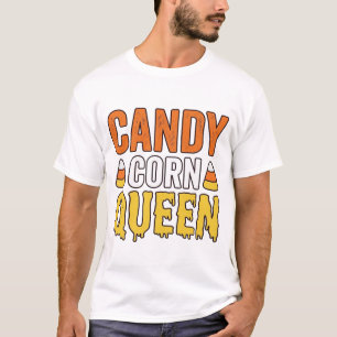 Candy Corn Queen Vintage Halloween T-Shirt Design_