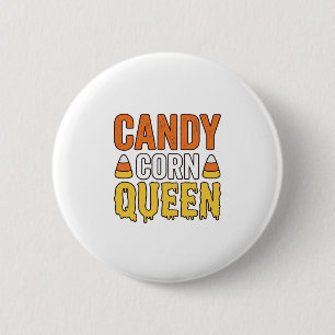 Candy Corn Queen Vintage Halloween T-Shirt Design_ 2 Inch Round Button