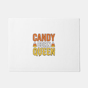 Candy Corn Queen Vintage Halloween T-Shirt Design_ Doormat