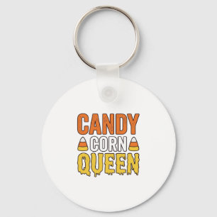 Candy Corn Queen Vintage Halloween T-Shirt Design_ Keychain