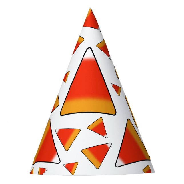 Candy Corn Red & Orange Party Hat (Front)