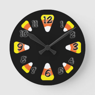 Candy Corn Round Clock