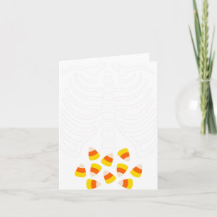 Candy Corn Skeleton Rib Cage Halloween Costume  Card