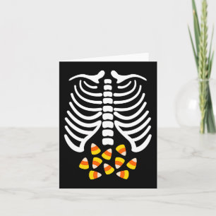 Candy Corn Skeleton Rib Cage Halloween Costume Card