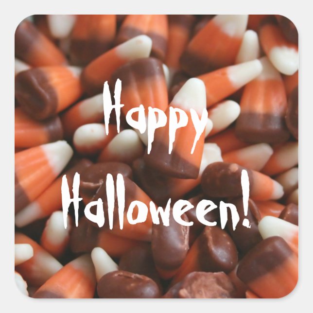 Candy Corn Square Sticker (Front)